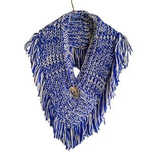Kentucky Wildcats Blue White Knitted Shawl Scarf UK Embellished Sandol